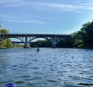 Kayaking the Mississippi on a beautiful spring day